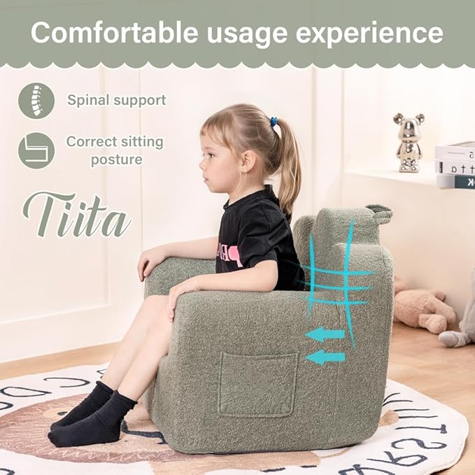 Tiita Kids Couch Plush Toddler Chair, Cloud-Like Glow in The Dark Kids Sofa - Image 4