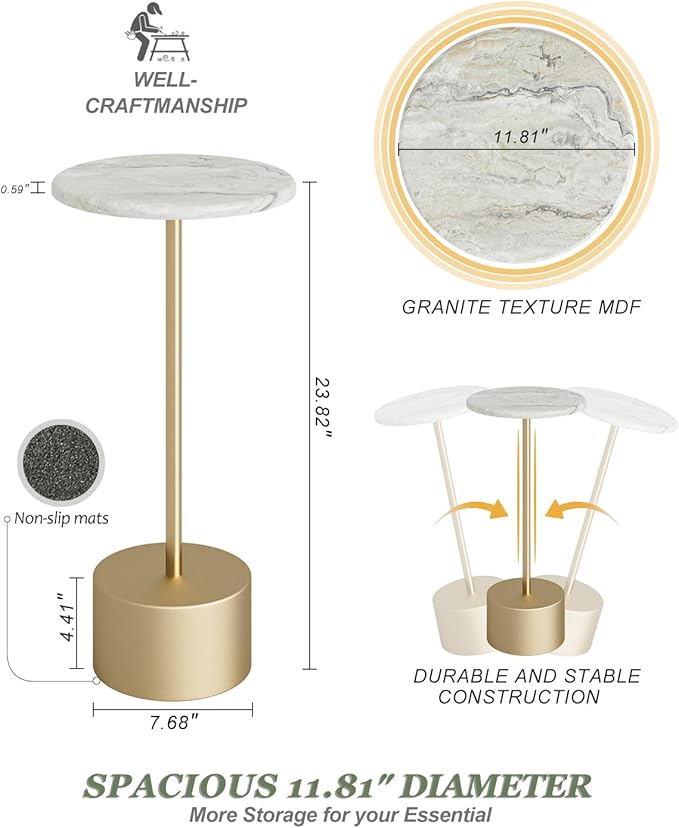 Drink Table Pedestal, Round Side Table, Drink Tables - Image 2
