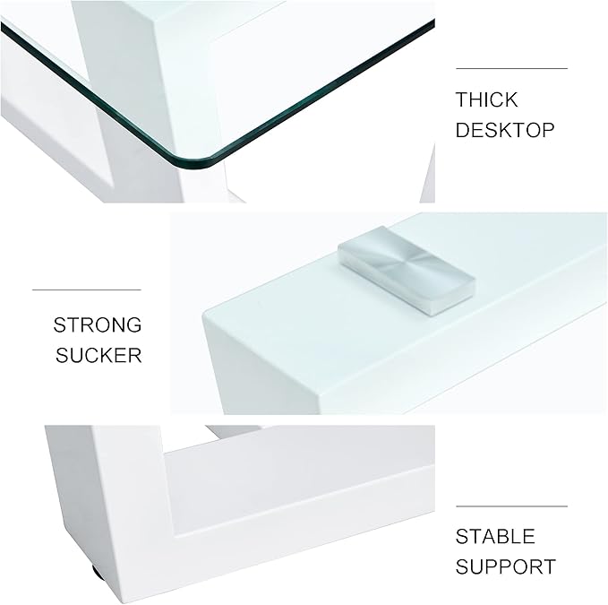 63" Modern Glass Dining Table - Image 6