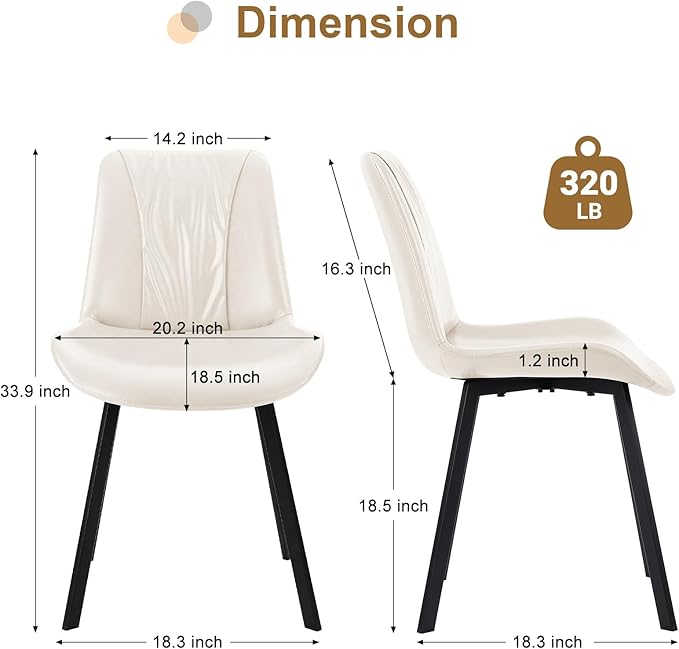 Upholstered Dining Chairs Set of 4, Modern Kitchen & Dining Room Chairs - Image 6