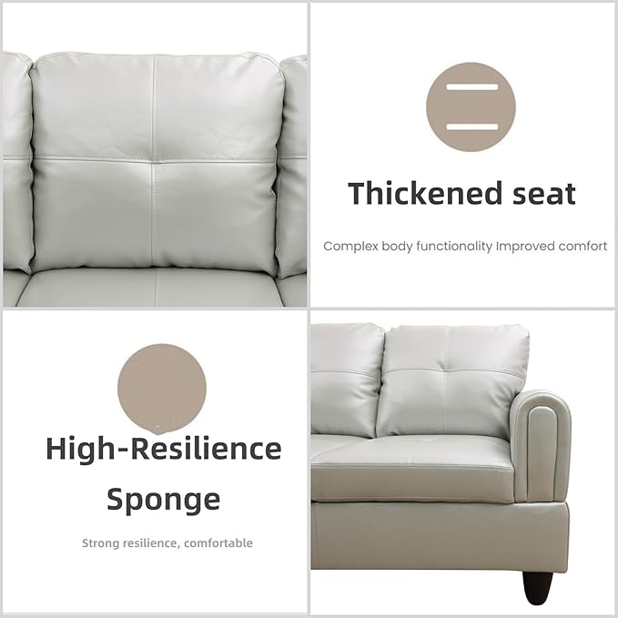 L Shaped Sectional Couches, Leather Couch Modular Sectional Sofa - Image 5
