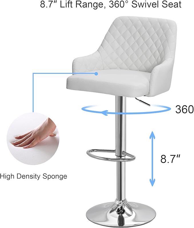 VECELO Adjustable Bar Stools Set of 4 - Image 7