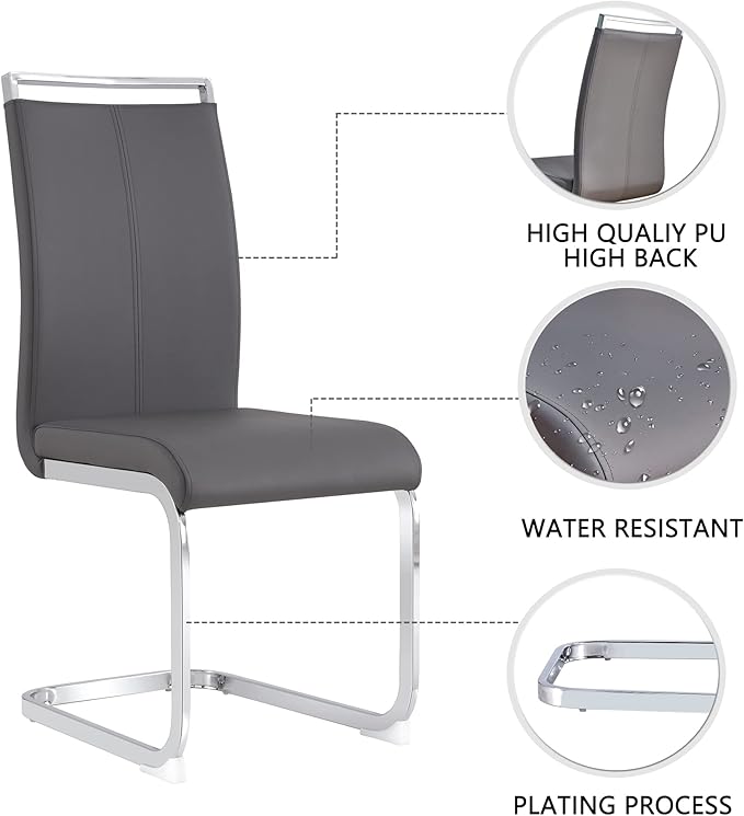 Dining Chairs Set, Kitchen Modern Metal Chairs - Image 6