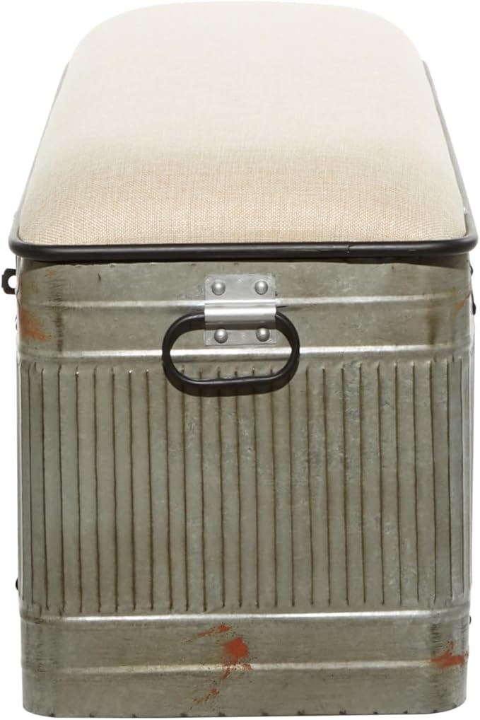 Deco 79 Metal Room Storage Bench Galvanized Entryway Bench - Image 17