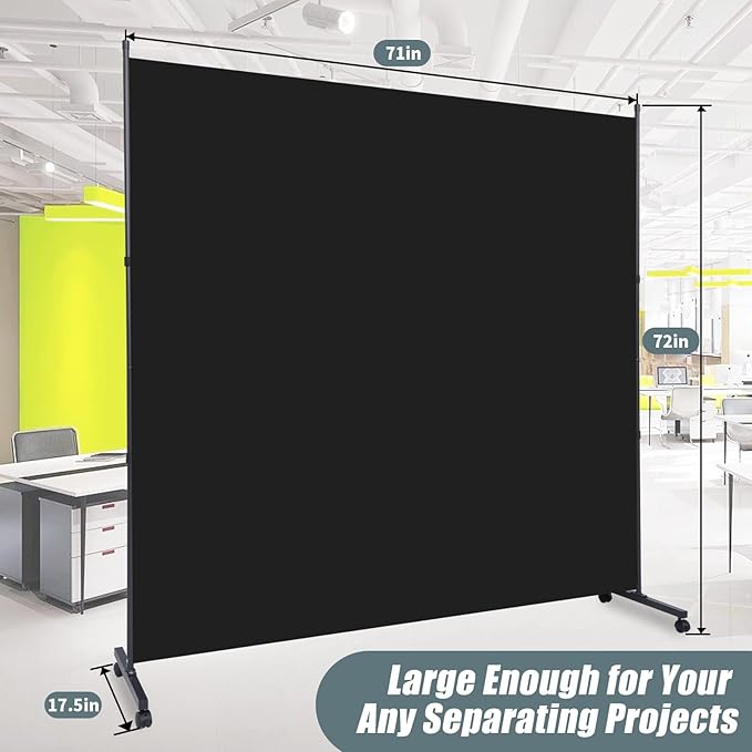 Room Divider Single Panel Privacy Screen W/Wheels, Upgrade Fabric Wall Divider - Image 6