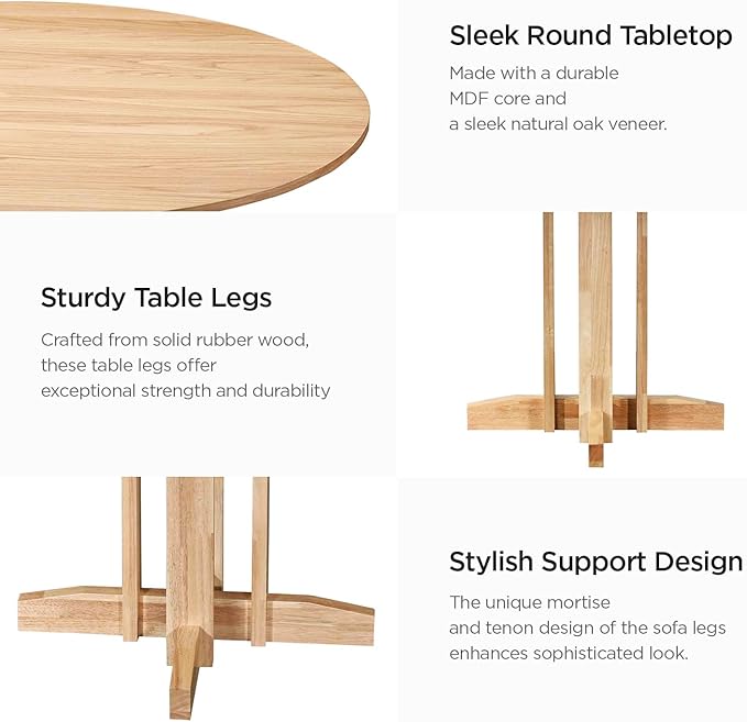 Acanva 47" Small Round Dining Table - Image 4