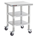 DuraSteel Stainless Steel Work Table 24" x 24" x 34" Height w/ 4 Caster Wheels by DuraSteel