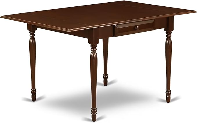 East West Furniture MZCL5-MAH-W 5 Piece Dining Room Table Set Includes a - Image 3
