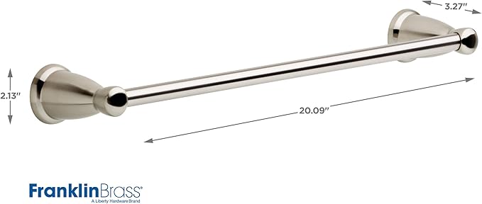 Franklin Brass Kinla 5-Piece Bathroom Set Satin Nickel 18" and 24" Towel Bar - Image 14