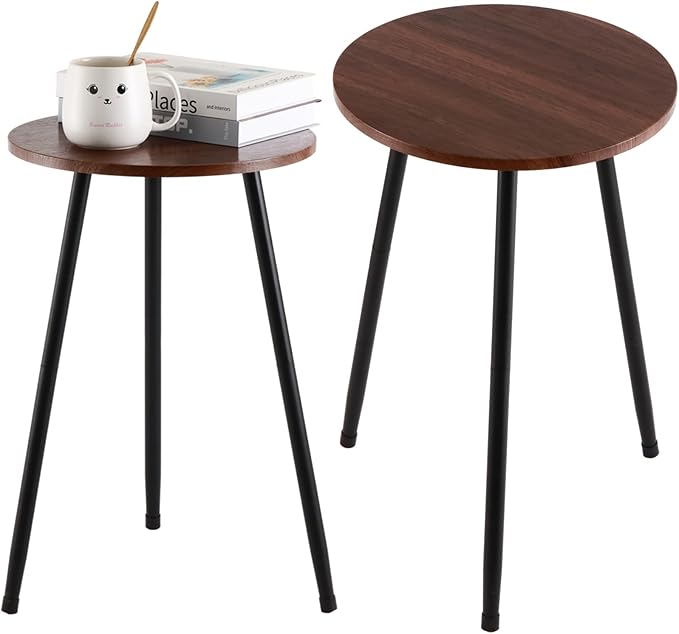 2 Packs Small Round Side Table 13.5" Outdoor Patio Round Accent Coffee Tables by Party+Zealot