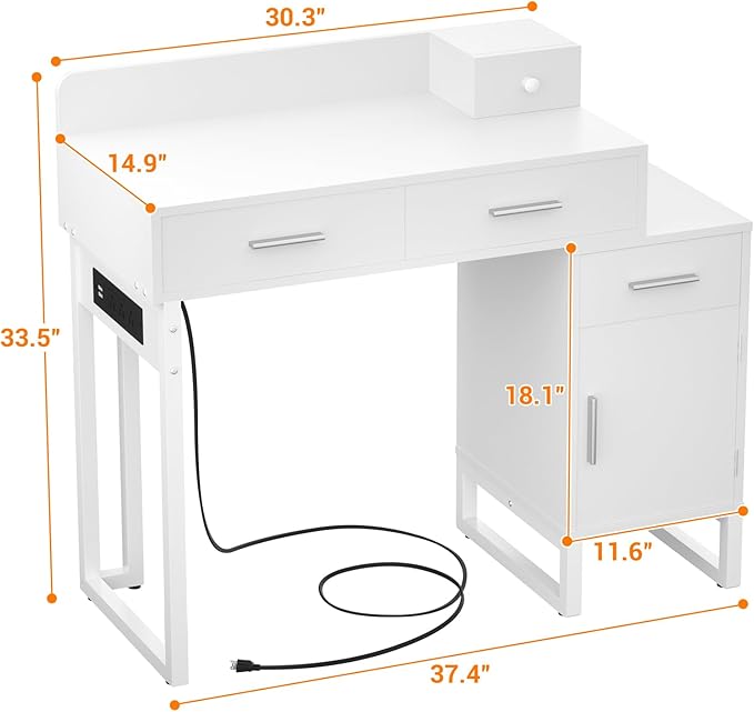 Vanity Desk with 4 Storage Drawers - Image 3