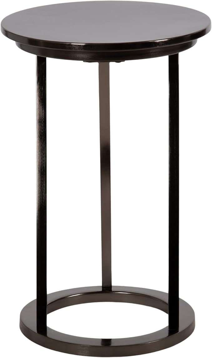Kate and Laurel Aja Modern Metal Round Side Table; 15 x 15 x 23; Gray Gunmetal; - Image 9