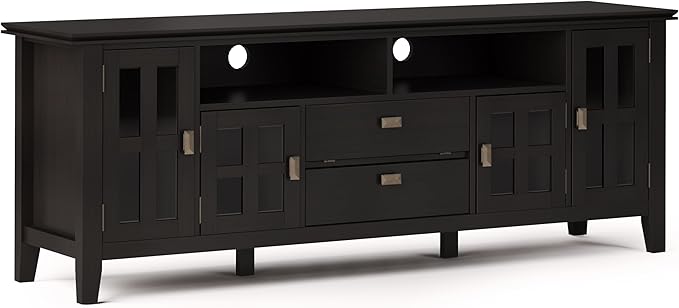 SIMPLIHOME Artisan SOLID WOOD 72 Inch Wide Transitional TV Media Stand in by SimpliHome