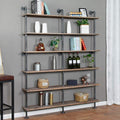 Industrial 6-Tiers Modern Ladder Shelf Bookcase, Solid Wood Storage Shelf by WGX+Design+For+You