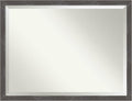Amanti Art Grey Wall Mirror 33x43 Woodridge Rustic Grey Rectangle Bathroom by AmantiArt