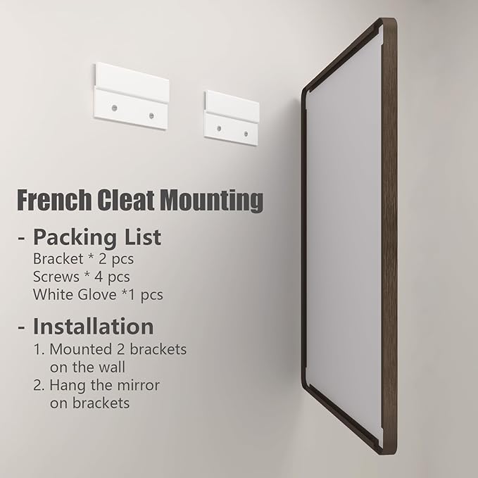 55x40 Inch Bronze Bathroom Mirror, Brushed Bronze Metal Frame Mirrors - Image 6
