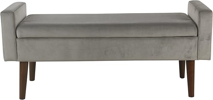 HomePop Home Decor | Upholstered Modern Velvet Storage Ottoman Bench | Ottoman - Image 3