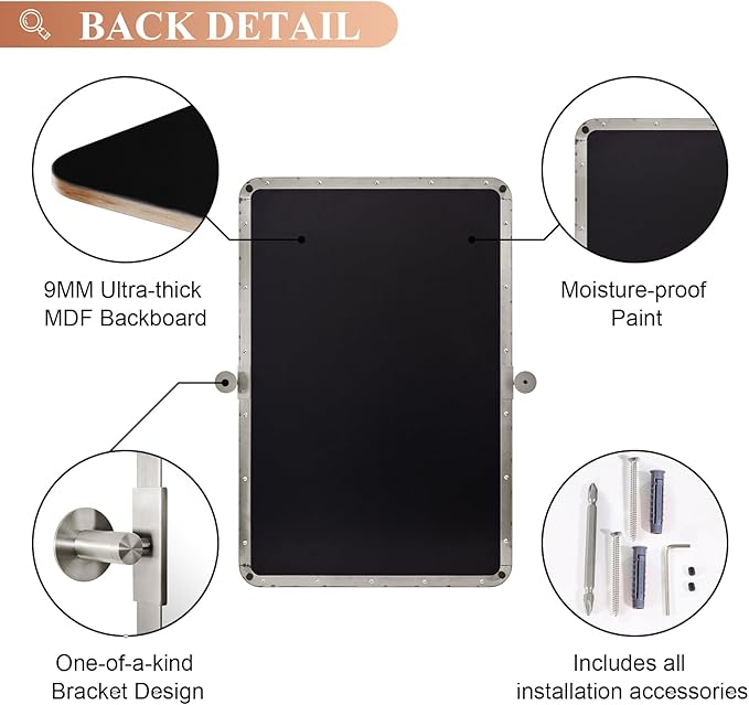 MOON MIRROR Brushed Nickel Pivot Mirror - Image 5