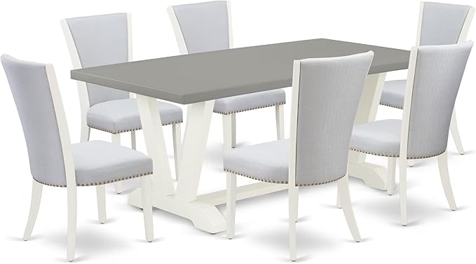 East West Furniture V097VE005-7 7 Piece Modern Dining Table Set Consist of a by EastWestFurniture