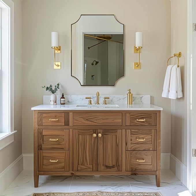 ANDY STAR Gold Vanity Mirror, 24x32 Inch Scalloped Mirror - Image 7