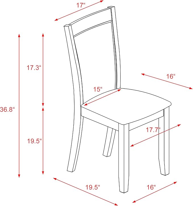 East West Furniture X027MZ001-5 5 Piece Kitchen Table & Chairs Set Includes a - Image 15