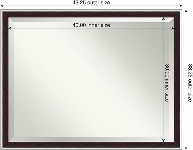 Amanti Art Wall Mirror 33x43 Maya Espresso Silver Rectangle Bathroom Mirror - Image 3