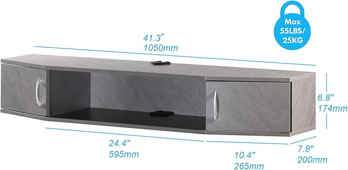 FITUEYES Floating TV Stand Wall Mounted Entertainment Center Media Console - Image 2