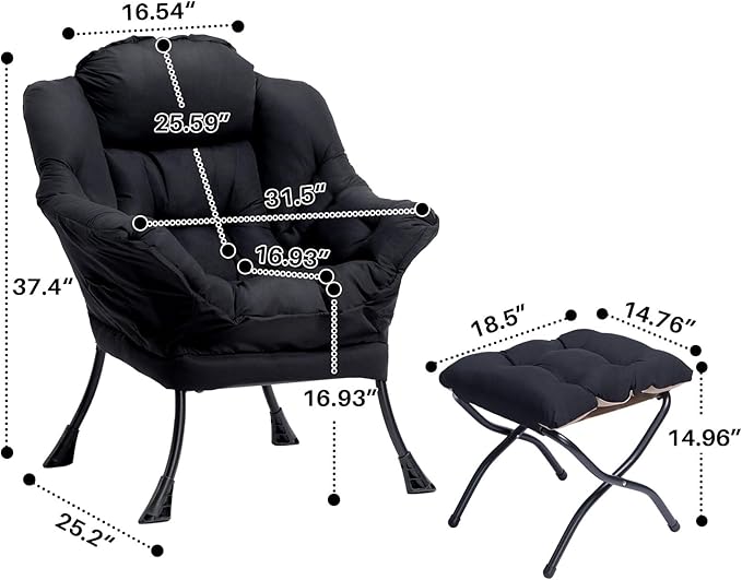 HollyHOME Fabric Lazy Chair - Image 3
