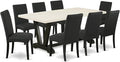 East West Furniture V627DR124-9 9 Piece Dining Set Includes a Rectangle Dining by EastWestFurniture