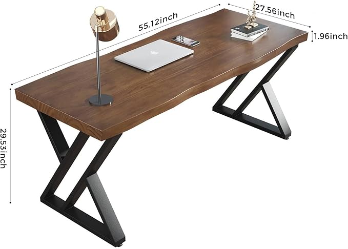 Rustic Style Solid Wood 55-inch Computer Desk - Image 2