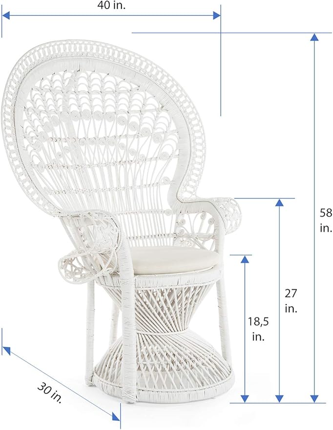KOUBOO Peacock Grand Peacock Chair, Rattan Chair, Accent Chair - Image 3
