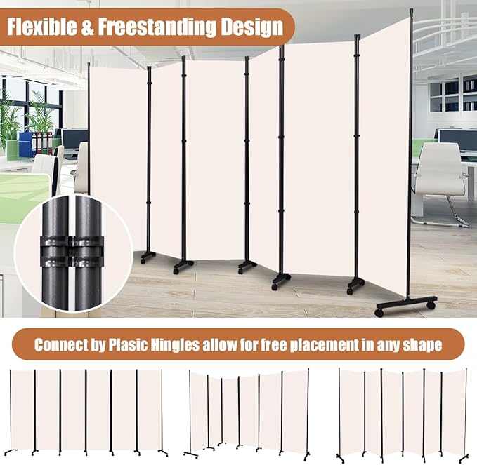 Room Divider Portable 132'' Partition Room Dividers and Folding Privacy Screens - Image 5