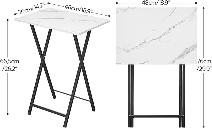 HOOBRO Folding TV Tray Tables, Industrial Side Table - Image 3