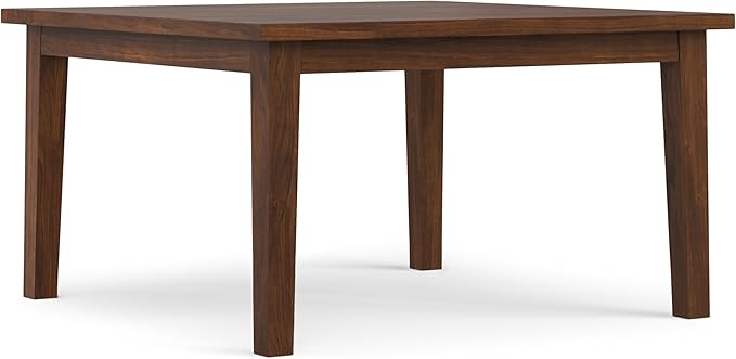 SIMPLIHOME Eastwood Square Dining Table, Solid Wood Walnut Veneer in Walnut by SimpliHome
