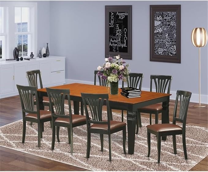 East West Furniture LGAV9-BCH-LC 9 Piece Dining Room Table Set Includes a - Image 2