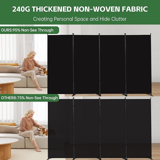 YASRKML Room Divider Folding Privacy Screens, Portable Room Divider Panel 4 - Image 3
