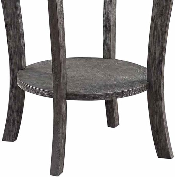 Convenience Concepts American Heritage Round End Table, Dark Gray Wirebrush - Image 4