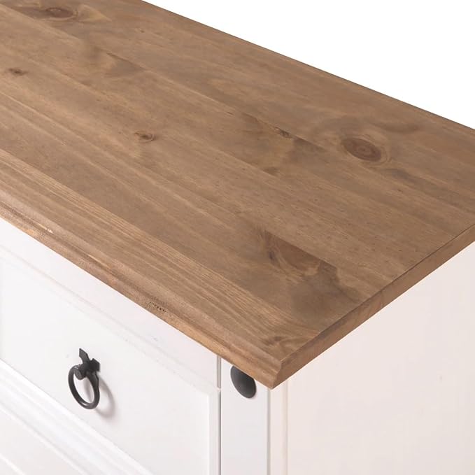 OS Home and Office Furniture Cottage Series Wood Buffet Sideboard in White - Image 9
