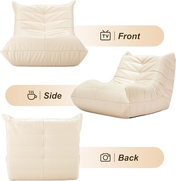Hobestluk Giant Bean Bag Chair Lazy Floor Sofa, Memory Foam Fireside Sofa - Image 8