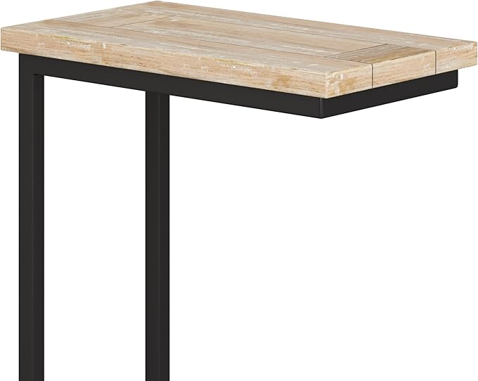 SIMPLIHOME Skyler 18-inch Wide Solid Mango/Metal Industrial C-Shaped End Table - Image 5