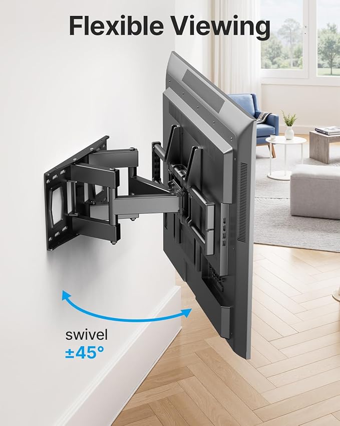 Full Motion TV Wall Mount for 37-85 Inch TVs Mounts Up to 132lbs, Fit 16" Wood - Image 3