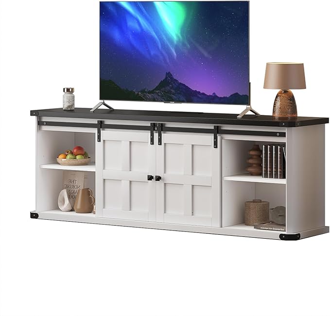 GAOMON 70" Farmhouse TV Stand for 80/75/70 Inch TVs, Entertainment Center - Image 6