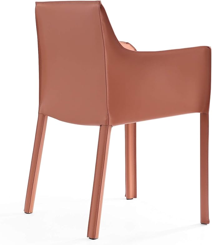 Manhattan Comfort Vogue Modern Faux Leather Dining Chairs, Metal Frame - Image 4