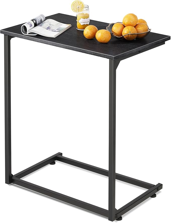 WLIVE Black C-Shaped End Table, Small Side Tables by WLIVE