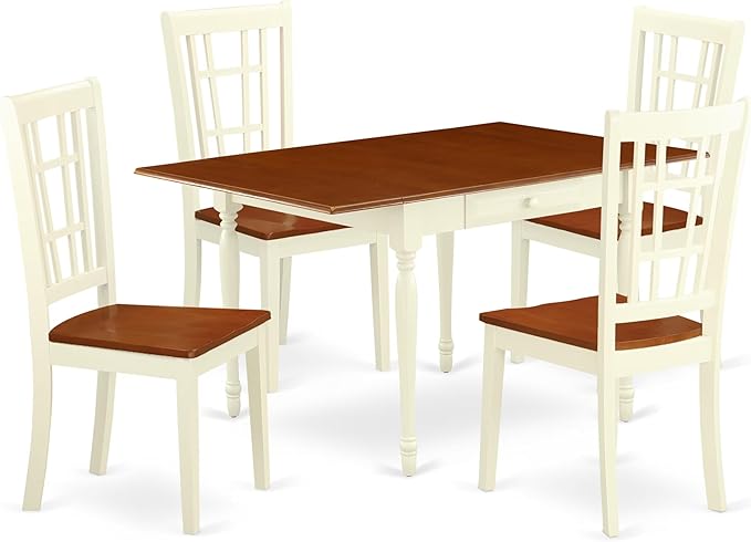 East West Furniture MZNI5-WHI-W 5 Piece Dining Table Set by EastWestFurniture
