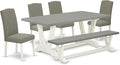 East West Furniture V097EN206-6 6 Piece Kitchen Table Set Contains a Rectangle by EastWestFurniture