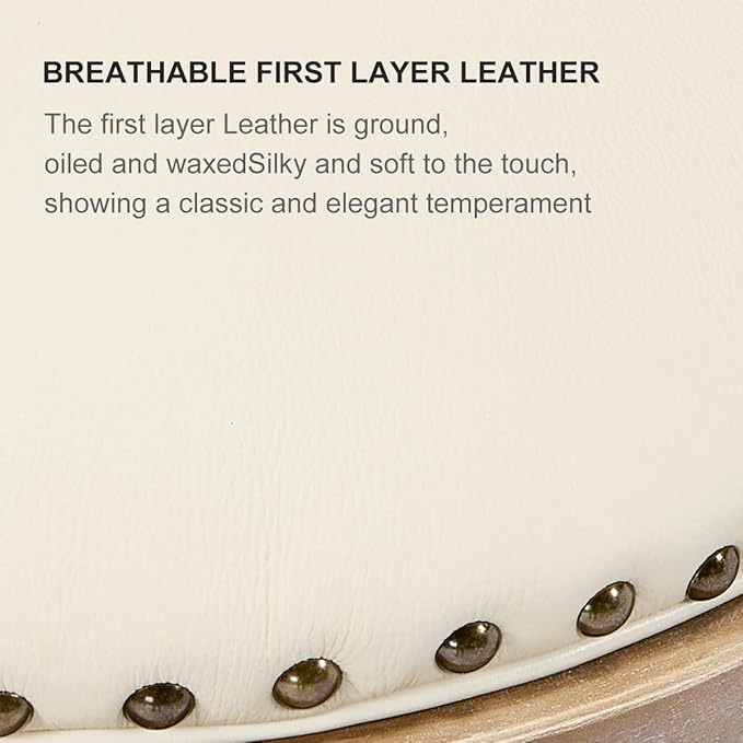 Cow top Leather Wooden Bar Stools, 360 Degree Swivel Bar Height Chair - Image 5