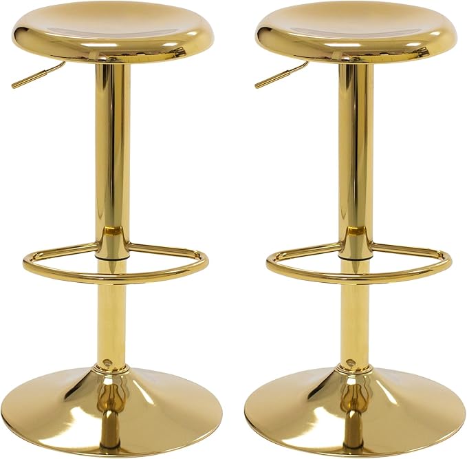Bar Stools - 2 Pack, Adjustable Swivel Height Counter Bar Stool, Modern Metal by Unknown