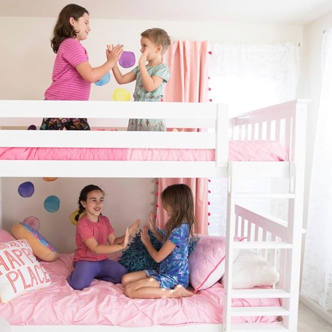 Max & Lily Bunk Bed Twin over Twin, Solid Wood Bunk Bed Frame - Image 4