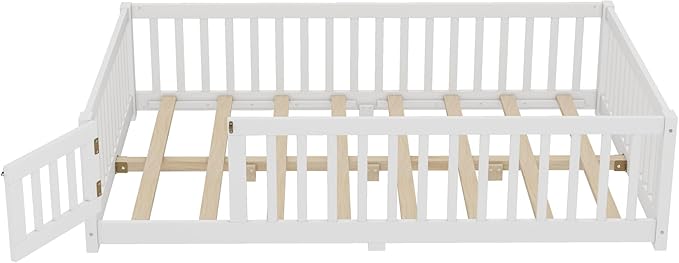 Bellemave Full Floor Bed with Slats and Safety Guardrails, Kids Montessori - Image 7